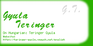 gyula teringer business card